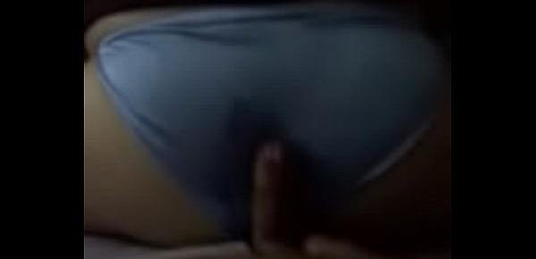  Cum on her blue satin panties